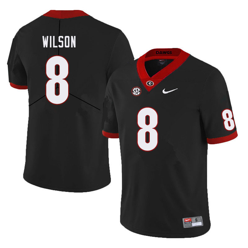 Georgia Bulldogs #8 Divaad Wilson College Football Jerseys Sale-Black